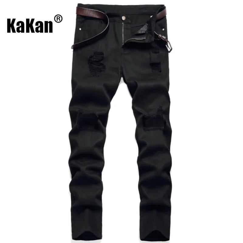 European and American New Distressed Casual Jeans for Men