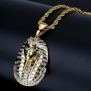 Iced Out Hip Hop Cleopatra Egyptian Pendant Necklace